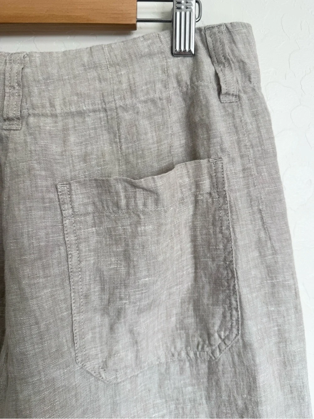 Quince 100% European Linen Wide Leg Trouser Flax Size 4 Patch Pockets Pants